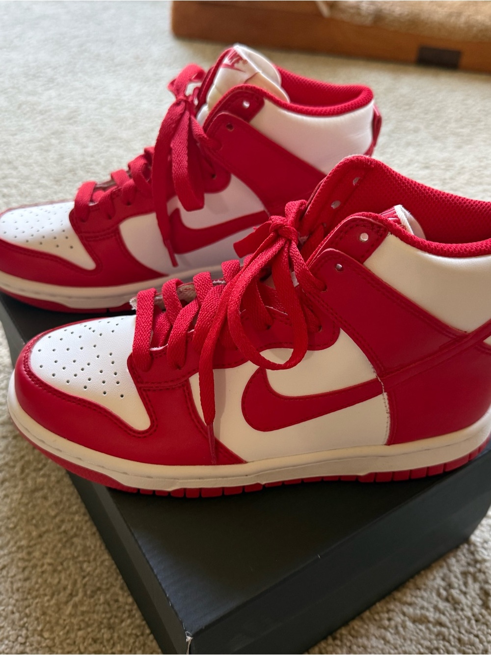 Nike Red and White High-Top Kids' Sneakers
